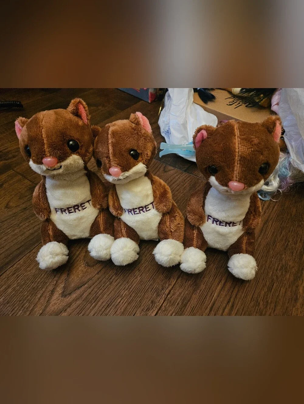 Mardi Gras Freret Plush Stuffed Animal Used Condition Lot Of 3 Ferrets Toys .